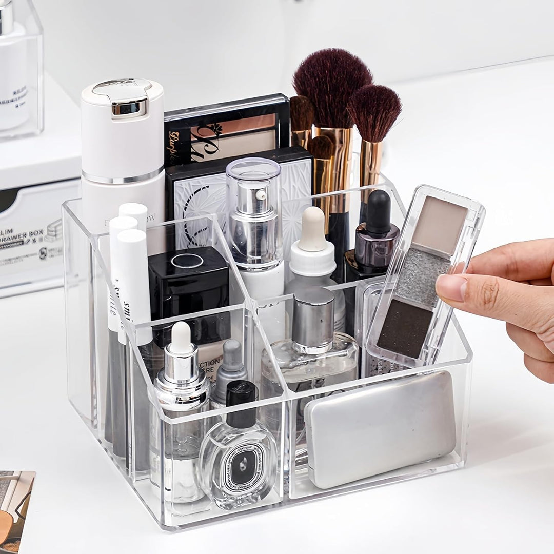 Make Up Organizer, Kosmetik Organizer mit 5 Fächer, Acryl Bad Organizer, Make up pinsel organizer, S