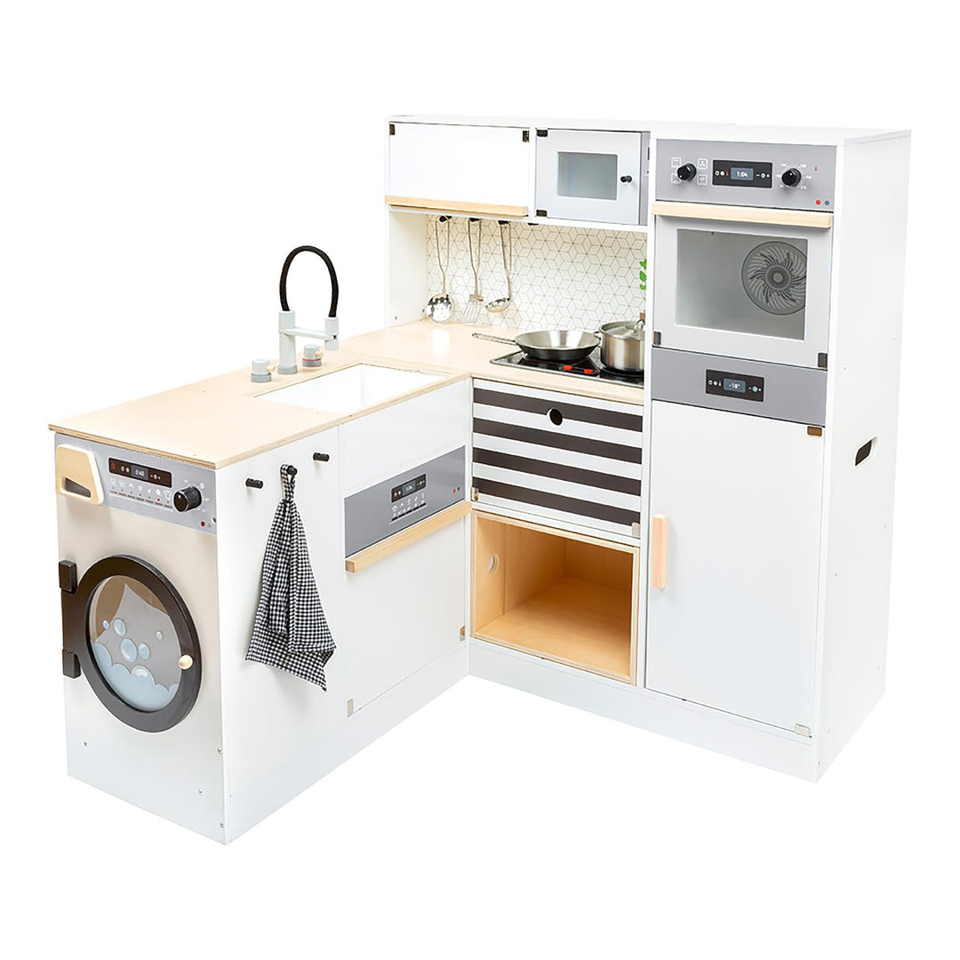small foot Kinderküche modular XL aus Holz, multifunktionelle Spielküche mit verschiedenen Aufbaumög