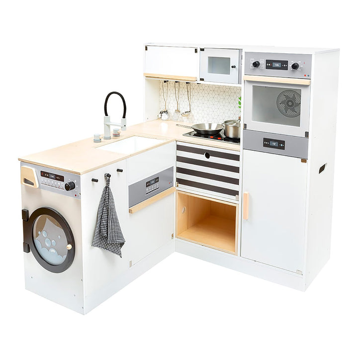 small foot Kinderküche modular XL aus Holz, multifunktionelle Spielküche mit verschiedenen Aufbaumög