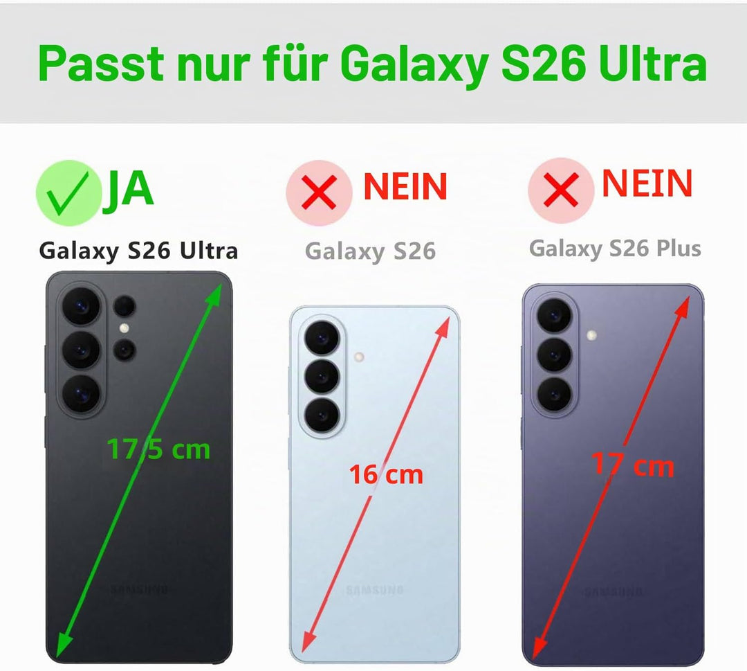LENSUN Echtleder Hülle für Samsung Galaxy S26 Ultra, Handyhülle [Echtes Leder][RFID Schutz] Lederhül
