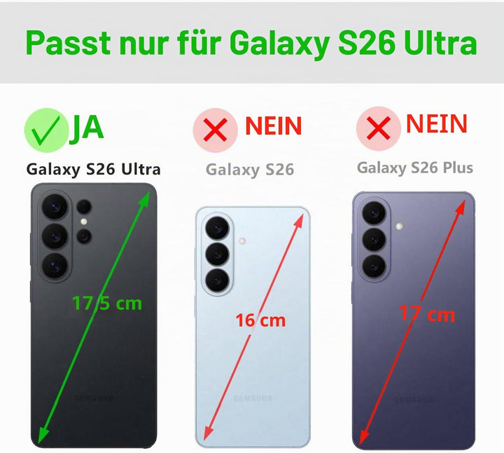 LENSUN Echtleder Hülle für Samsung Galaxy S26 Ultra, Handyhülle [Echtes Leder] [Kartenfach] [RFID Sc