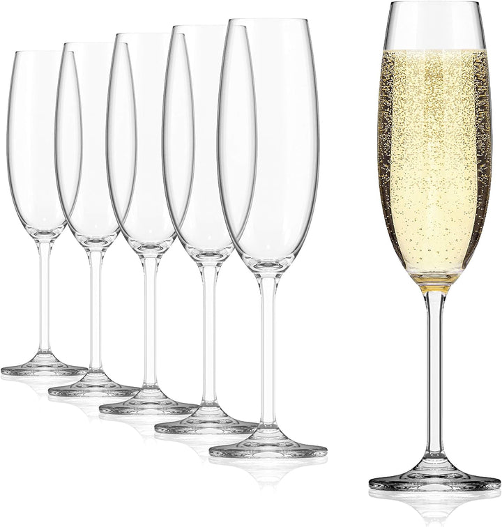 Sahm Sektgläser Set 6 teilig - 220ml Sektglas - Sektkelche Spülmaschinengeeignet & Langlebig - Ideal