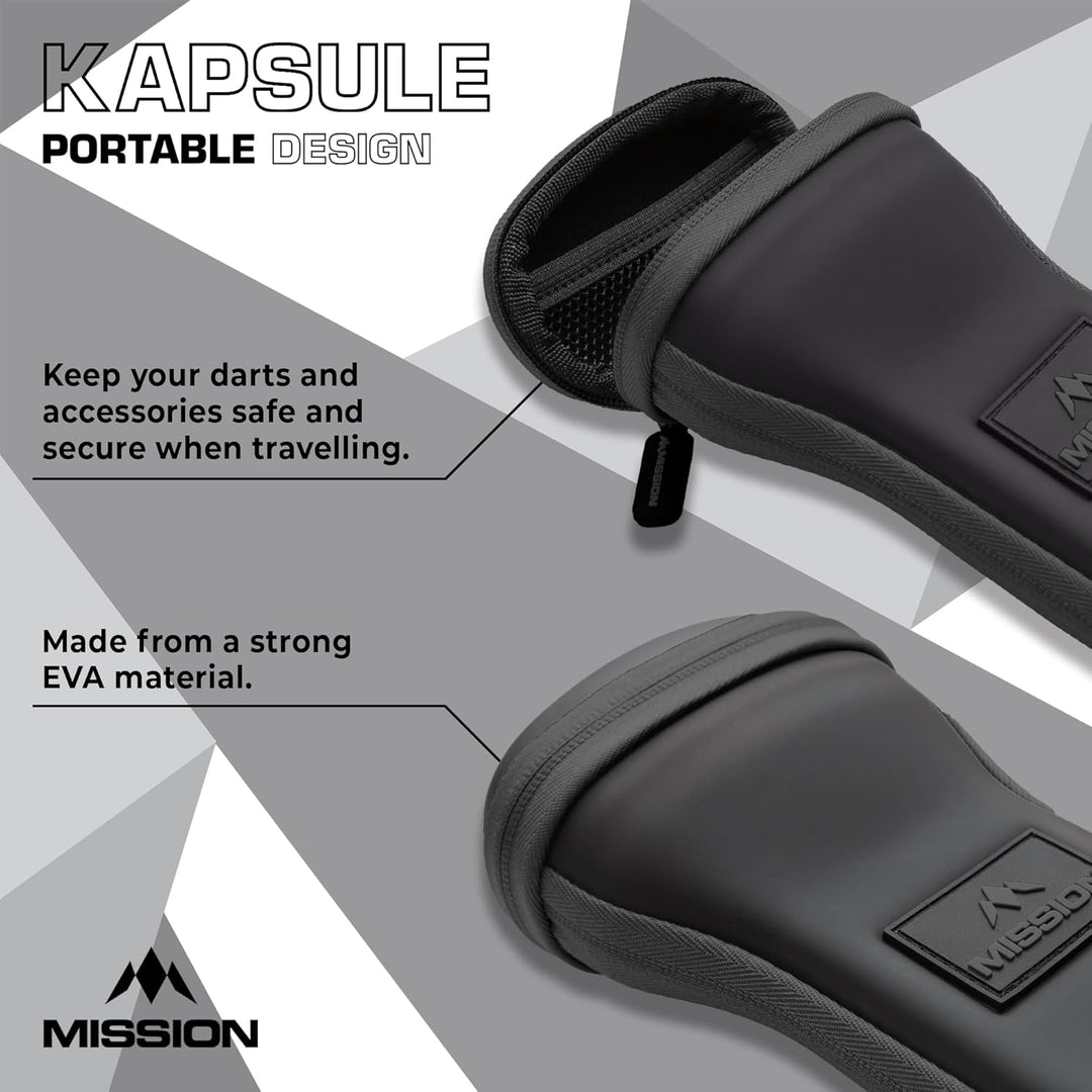 Mission Darts Kapsule EVA-Etui, mehrere Farboptionen, Dart-Etui, Aufbewahrungstasche., grau, Einheit