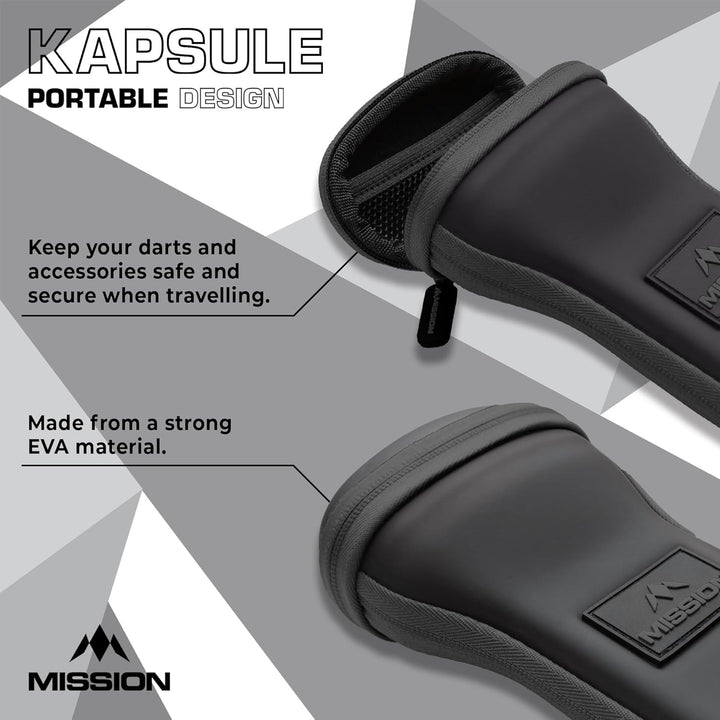 Mission Darts Kapsule EVA-Etui, mehrere Farboptionen, Dart-Etui, Aufbewahrungstasche., grau, Einheit