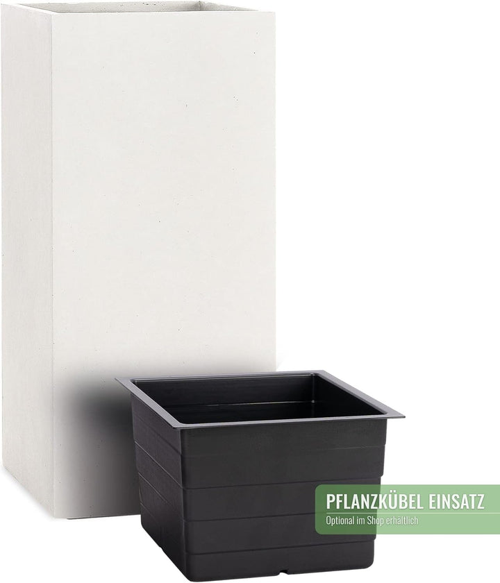Pflanzwerk® Pflanzkübel Tower Sand 80x40x40cm *Frostbeständiger Blumenkübel* *UV-Schutz* *Qualitätsw