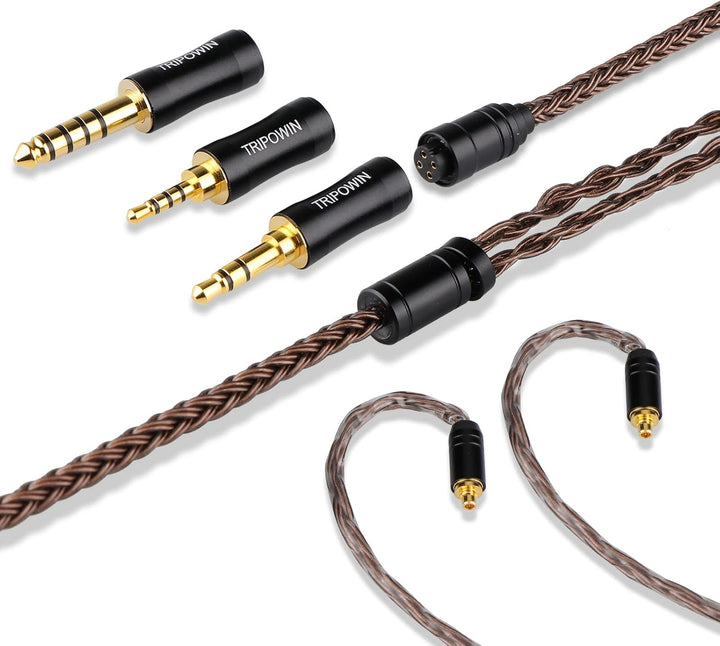 LINSOUL Tripowin Amber 32AWG OFC Oxygen Free Cable HiFi IEM Kabel mit austauschbarem 2.5mm/3.5mm/4.4