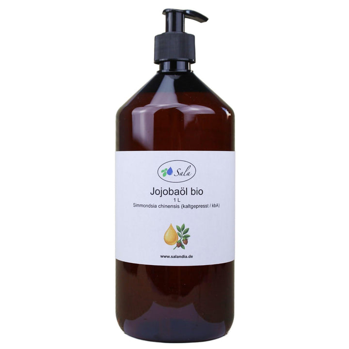 Sala Jojobaöl kaltgepresst BIO kbA 1 L 1000 ml PET Flasche mit Pumpe Jojobaöl kaltgepresst bio 1 l (