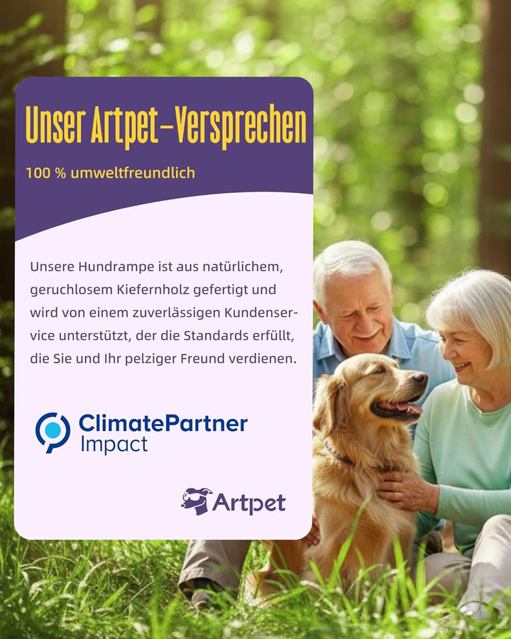 Artpet Hunderampe für Sofa Bett Klappbar Rampe Klappbar für kleine Hunde Katzen Einstellbar 34-53 cm
