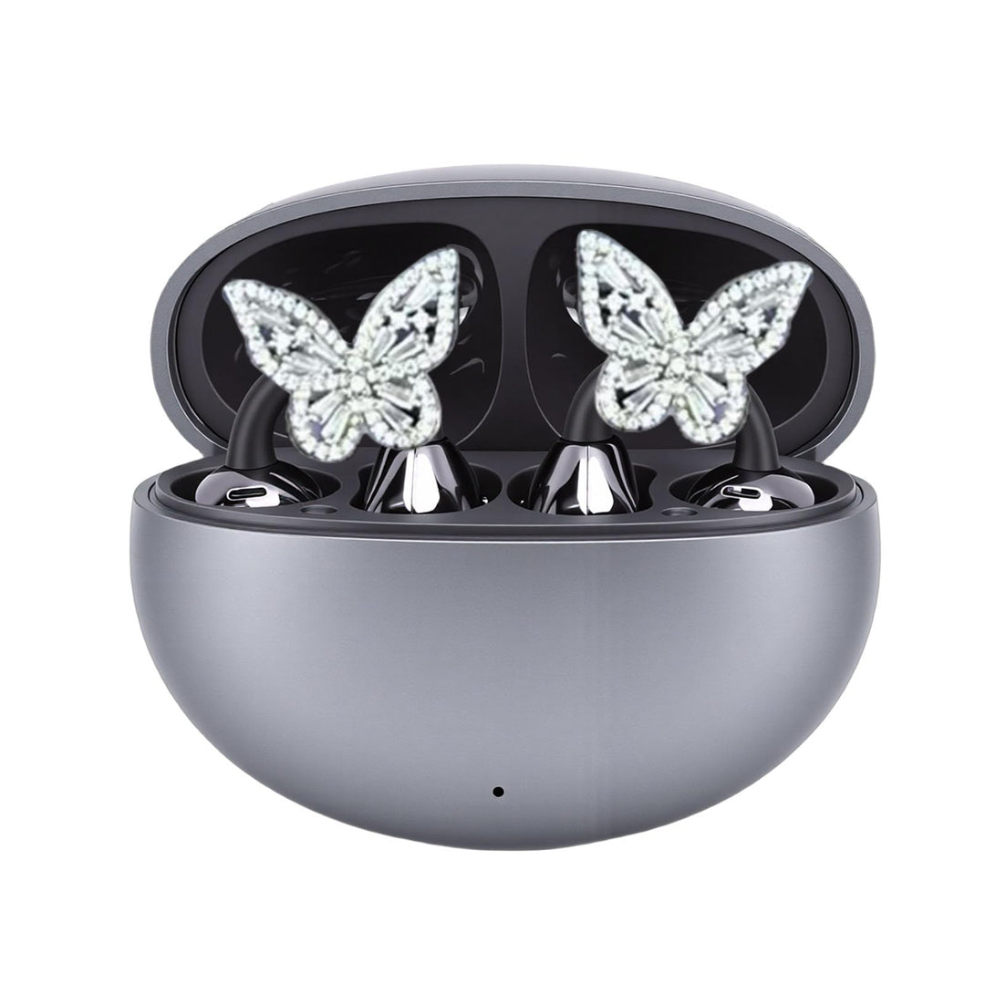 LICAEVEY Von Schmuck Inspirierte Clip-On-Ohrhörer, Modische Ohrkopfhörer mit Bluetooth 6.0 ANC, Kabe