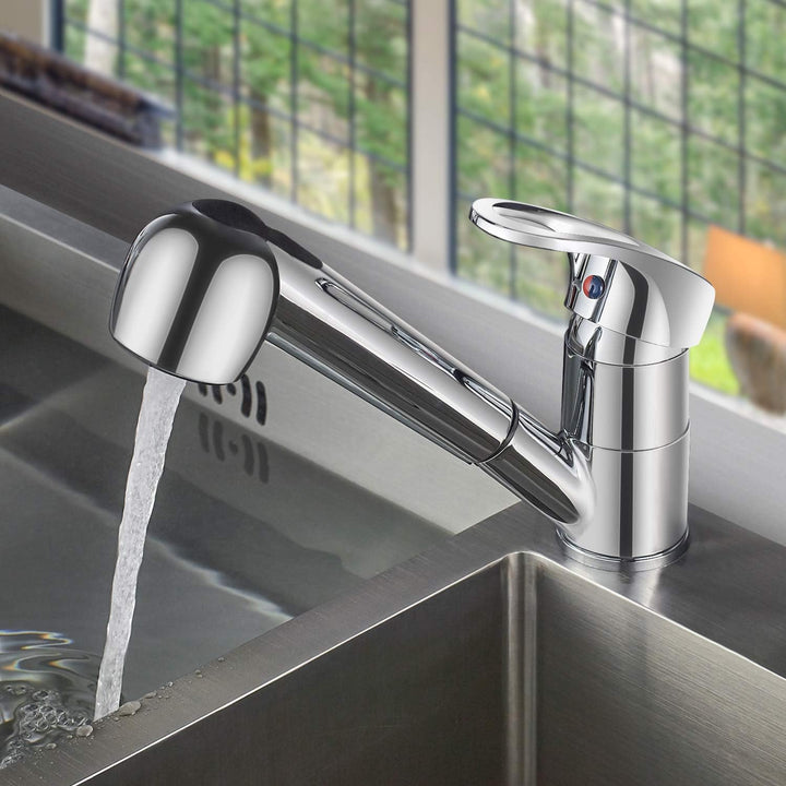 BONADE Küchenarmatur mit Ausziehbare Brause, Wasserhahn Einhebelmischer mit 360° Drehbar, Hochdruck