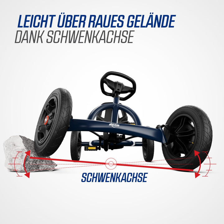 BERG Buddy Classic Pedal Gokart Blau | Kinderfahrzeug | Tretfahrzeug mit hohem Sicherheitsstandard |