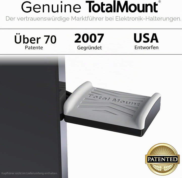 TotalMount Universal Kopfhörerhalterung Headset Ständer Aufhänger PC Monitor für alle Over-Ear und O