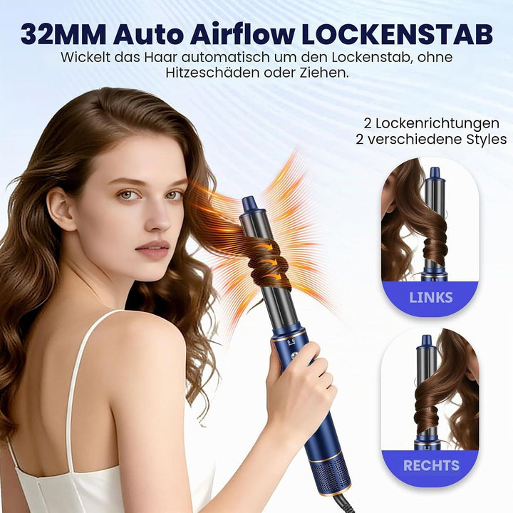 Hair Styler 5 in 1 Haarstyler Set,1400 W Airstyler Air Curlers Föhn Mit Rundbürstenföhn Warmluftbürs
