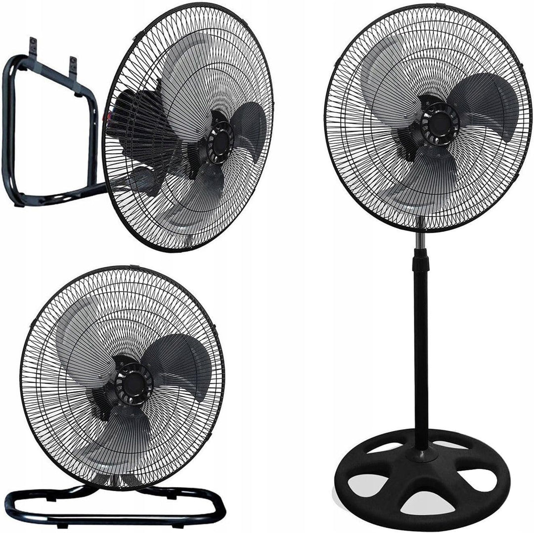 LTC 3-in-1 Ventilator Set mit Metallflügeln: Stand-, Boden- & Wandventilator, 3 Stufen, Oszillierend