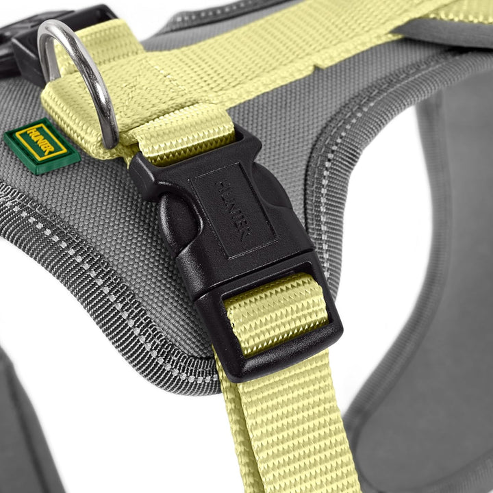 Hunter Hundegeschirr NEOPREN, Farbe: Matcha/grau, strapazierfähiges Nylon, mit weichem Neopren gepol