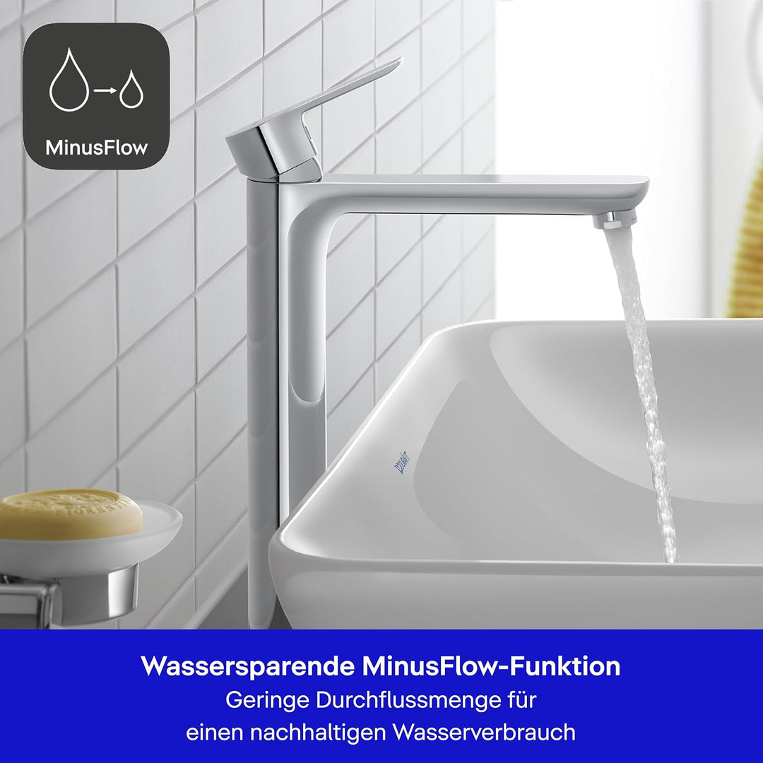 Duravit D-Code Waschtischarmatur, Grösse XL (Auslauf Höhe 295 mm), energiesparende Waschbecken Armat