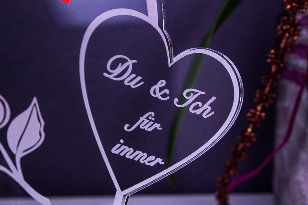 Acryl Schild in Doppelherz Form Liebe Mama, Perfekt zu Muttertag oder Weihnachten, mit Lasergravur,