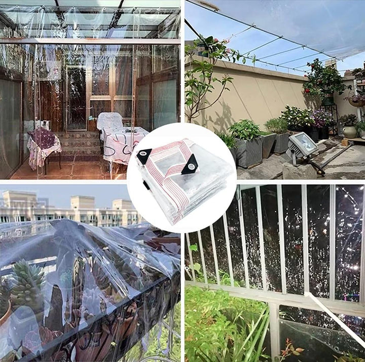 BCBIG wasserdichte Transparente PVC Plane Mit öSen FüR Garten Und Pavillon,Abdeckplane FüR Pflanzen,