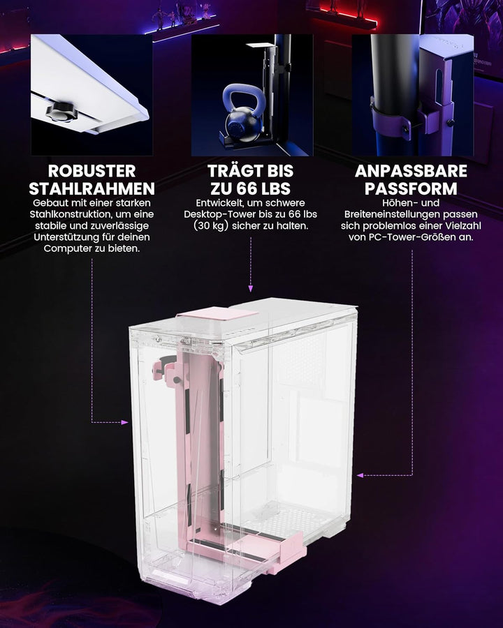 Arozzi Arena PC Mount (Pink) Pink PC Mount, Pink PC Mount