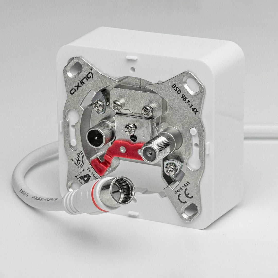 Axing EAK 901-80 Endgeräteanschlusskabel 9 m F-Quickfix F-Stecker 4-fach geschirmt Modemkabel für Ka