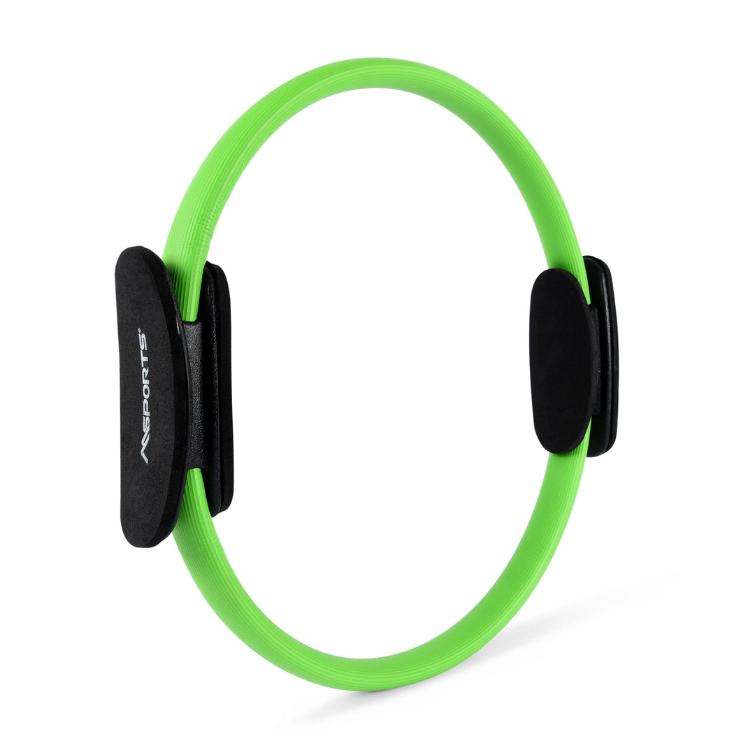 MSPORTS Pilates Ring Premium I Widerstandsring - Doppelgriff Pilates Yoga Ring 38 cm Übungskreis Grü