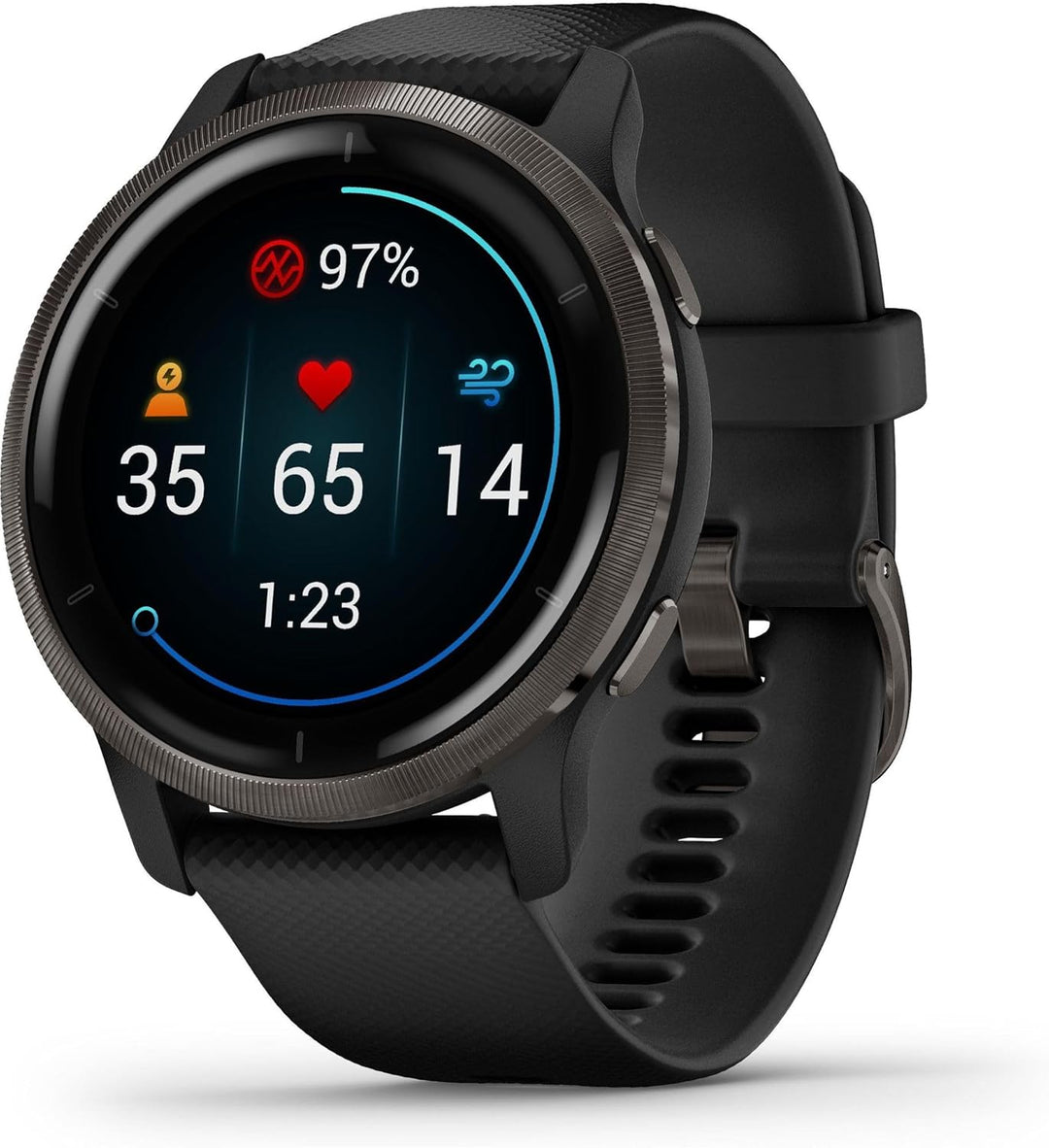 Garmin Venu 2 – GPS-Fitness-Smartwatch mit ultrascharfem 1,3“ AMOLED-Touchdisplay, umfassenden und G