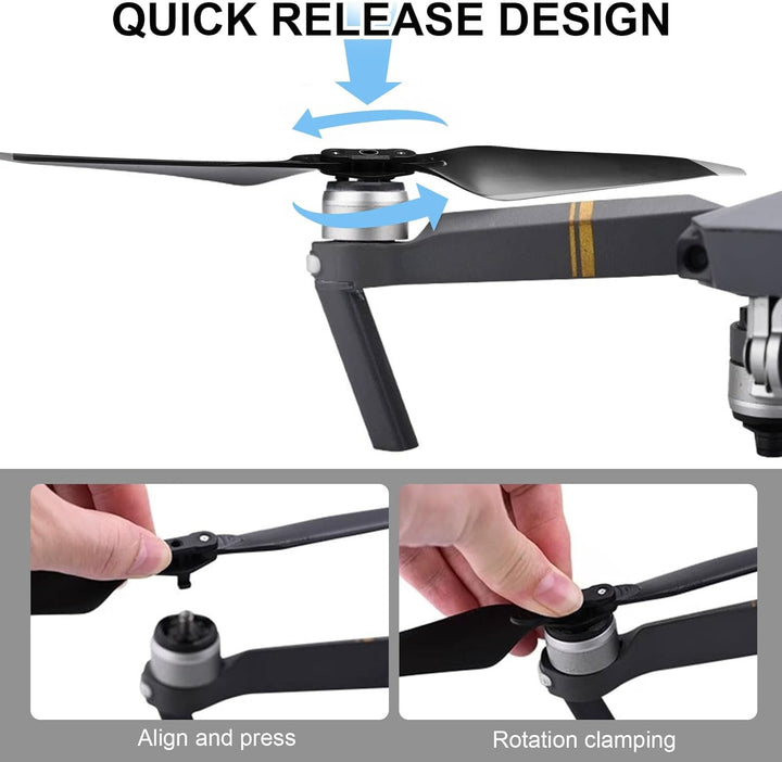 Mavic Pro Propeller, 8 Pcs Drohne Mavic Pro Propeller mit Push-Typ-Schnellverschluss-Design, Mavic P