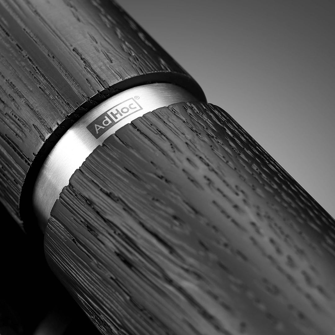 AdHoc MP47 Set Pfeffermühle und Salzmühle TEXTURA GRANDE, Keramik Mahlwerk CeraCut®, Eschenholz/Edel