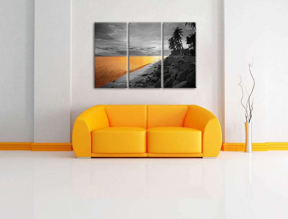 Pixxprint Entspanntes Urlaubsgebiet als Leinwandbild | Grösse: 3 Teilig (120x80) | Wandbild| Kunstdr