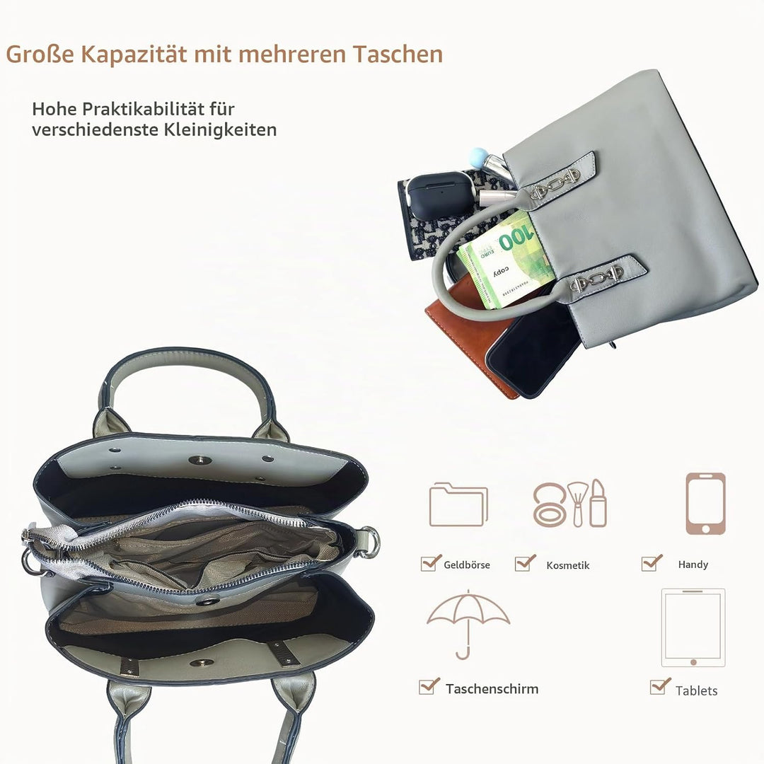 NICOLE &amp; DORIS Henkeltasche Damen Umhängetasche Einfach Elegante Handtasche Stilvolle Schultertasche