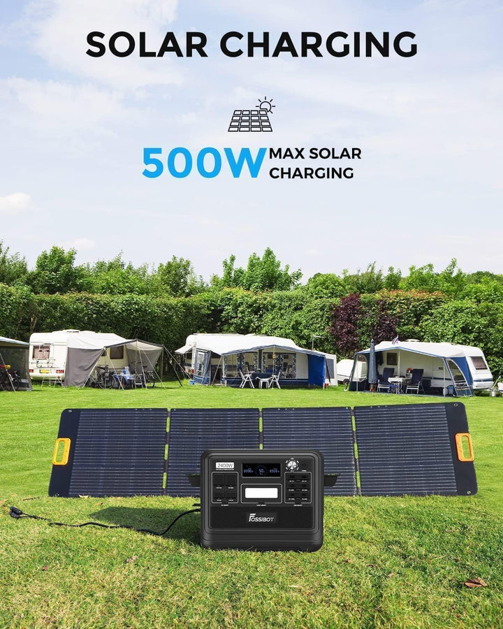 FOSSiBOT F2400 Solargenerator mit Solar panel 400W, 2048Wh, LiFePO4 Tragbare Powerstation, 3 Ausgang