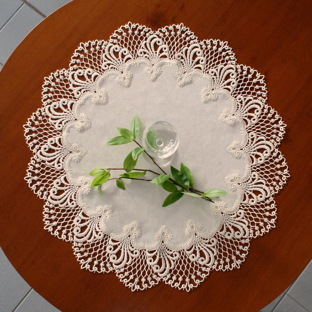 Plauener Spitze by Modespitze 3086M02_14_120 Tischdecke Nizza, Grösse 120 cm, rund 120 cm (Rund), 12