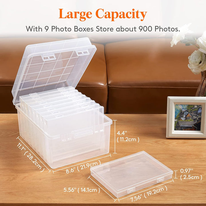 Lifewit Aufbewahrungsbox, 13x18cm 5R, Foto-Organizer, 9 innere Bildbehälter, durchs. Fotoboxen, Same