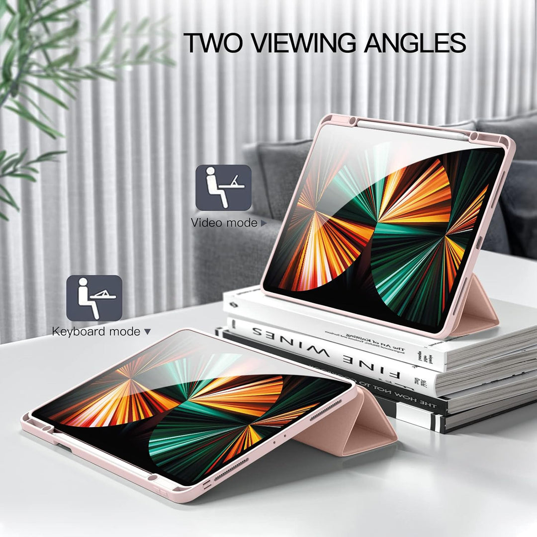Vobafe Hülle Kompatibel mit iPad Pro 12.9 Hülle 6./5./4./3.Generation, TPU Flexible Rückseite mit St