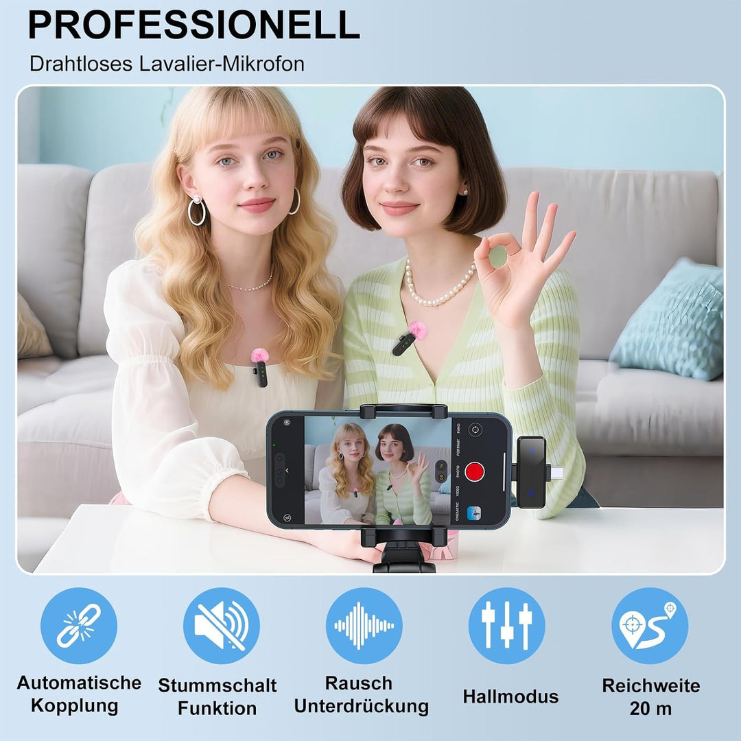 ZealSound M19 Kabelloses Lavalier-Mikrofon für iPhone/Android/PC/iPad, Ultraleichtes Ansteckmikrofon