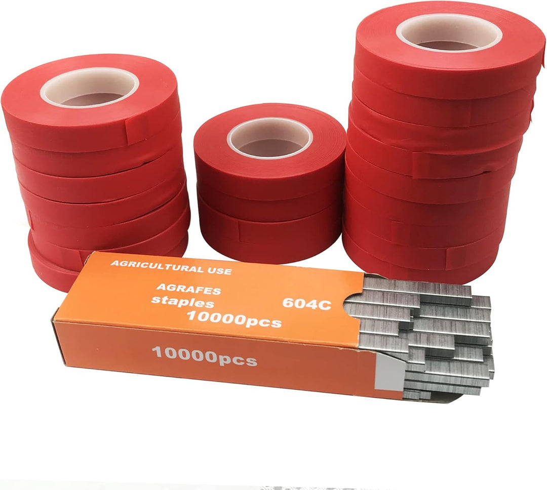 Cayway 21 Pack Bindemaschine Pflanzen, Bandzange Tape Tool Beinhaltet 20 Stück Baumschulbänder, 1 Ka