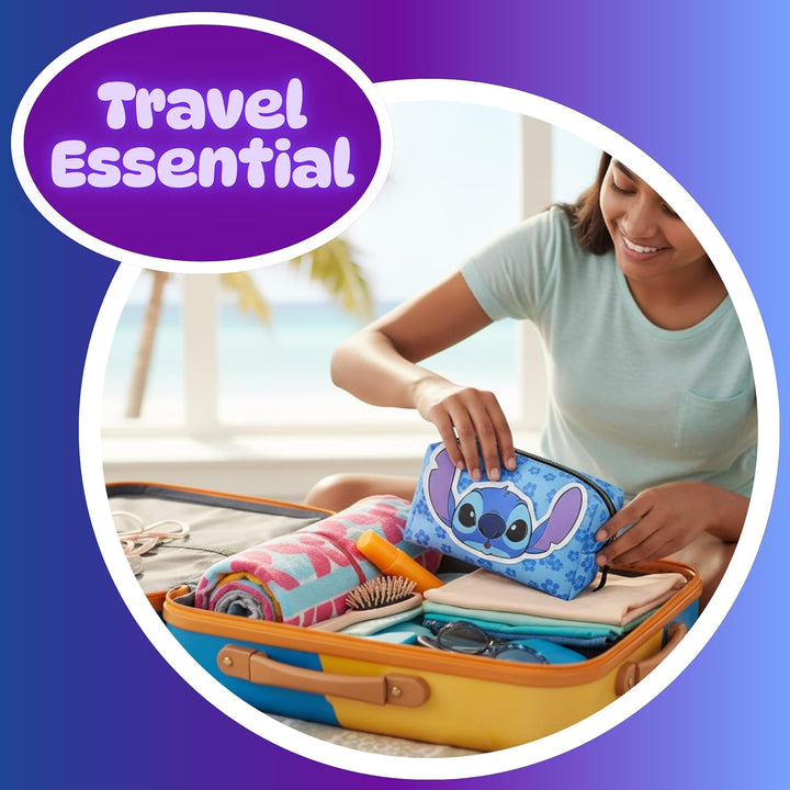 Disney Stitch Kosmetiktasche, Reise-Kosmetiktasche mit Blumenmuster, Geschenk für Mädchen, Frauen un