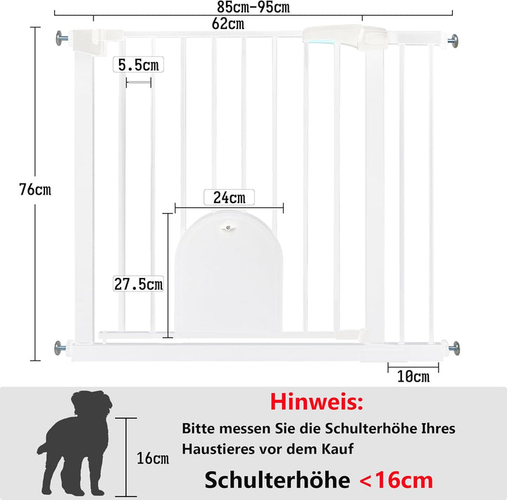 Türschutzgitter ohne Bohren Treppengitter Treppenschutzgitter für Kinder Baby Türgitter mit Schiebet