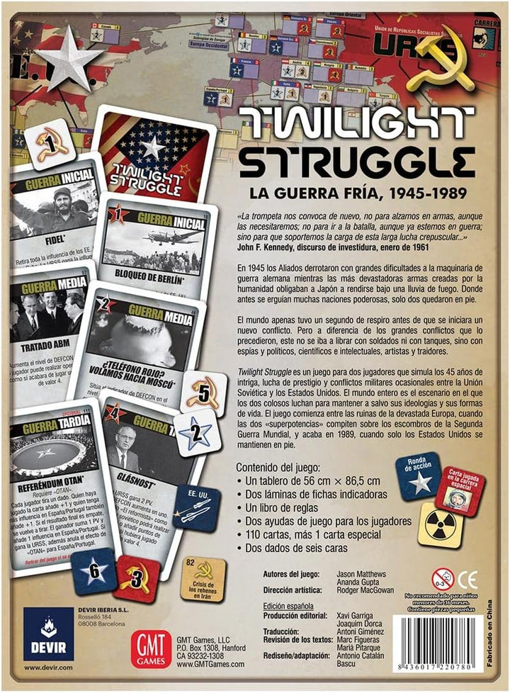 DEVIR, Talla unica BGTWIST Twilight Struggle Strategisches Brettspiel, bunt, Mehrfarbig