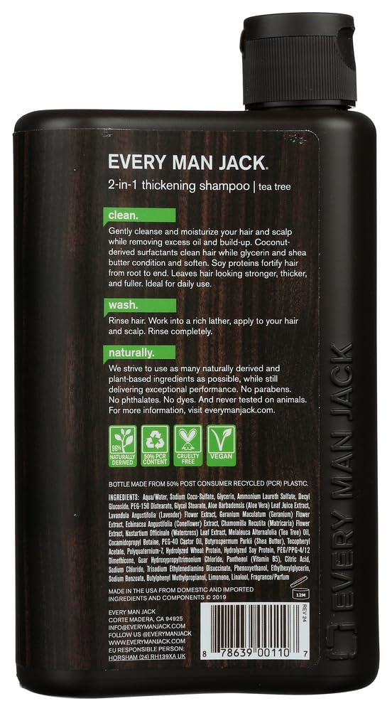 Every Man Jack 2-in-1 Thickening Shampoo Tea Tree -- 13.5 fl oz by Every Man Jack
