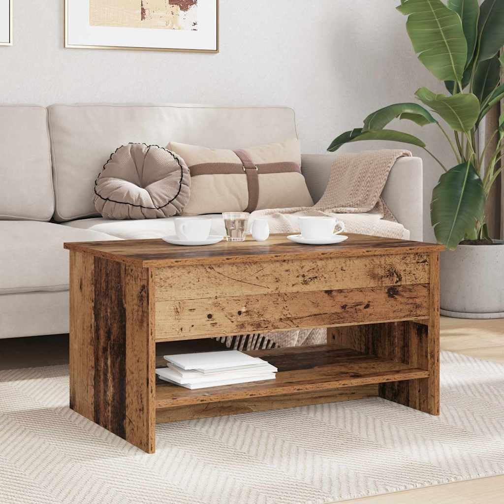 vidaXL Couchtisch für's Wohnzimmer mit klappbarem Deckel – modern, rechteckig, Glatte Oberfläche, fu