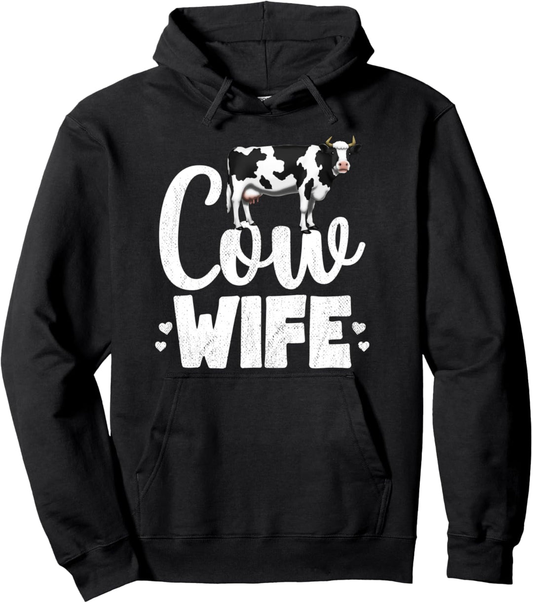 Cow Wife Dairy Farmer Funny Farm Animal Gift Pullover Hoodie
