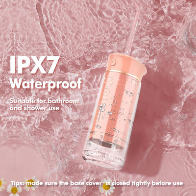 Reise Munddusche Kabellos Zahnreinigung: Oral Irrigator mit 5 Modi, 180ML Wassertank IPX7 Wasserdich