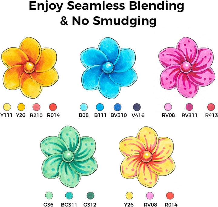 Pinsel Marker Stift mit 168 Farben von Ohuhu, doppelseitige Farbspitze - grober Brush Marker für Ent