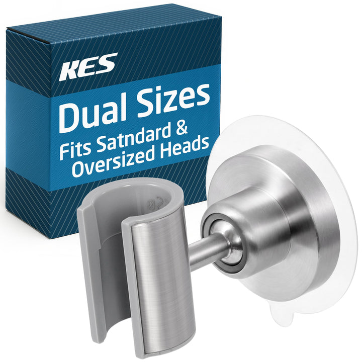 KES Universal Fit Duschkopfhalterung ohne Bohren Metall Handbrause Halter Edelstahl 18/8 Verstellbar