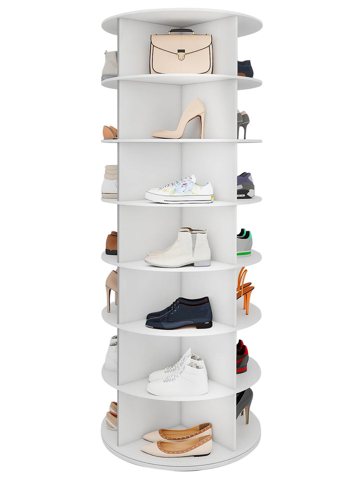 7 Etage Drehbares Schuhschrank, 360-Grad-Schuhregal 28 Paar Aufbewahrung, Rundes Karussell, Vertikal
