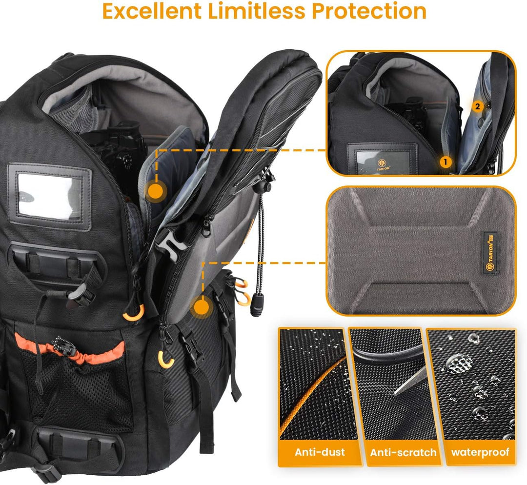 TARION Kamerarucksack Fotorucksack Gross 2-in-1 mit Extra Kameratasche für Spiegelreflex D-SLR(25 Li