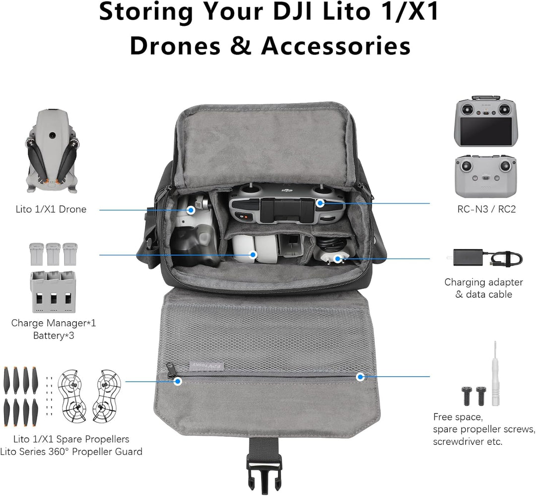 FPVtosky Schultertasche für DJI Mini 5 Pro/4/3/ Mini4K/Flip/NEO 2 Serie, Reisetasche und Case für Ma
