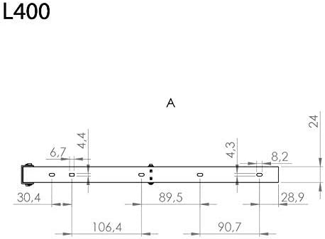 2 Stück SO-TECH® Klappkonsole Profi-Nr.1 L400 Länge: 390 mm/Höhe 300 mm Edelstahloptik matt (satin)