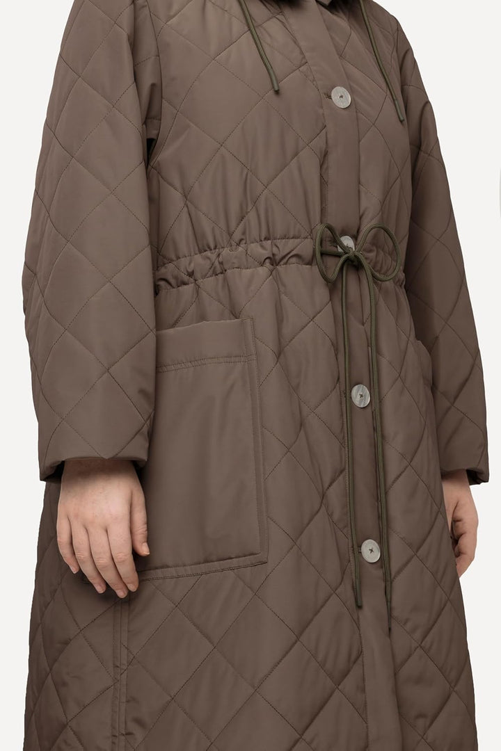Ulla Popken Damen Light Padded Coat Mäntel 50-52 Moosgrün, 50-52 Moosgrün